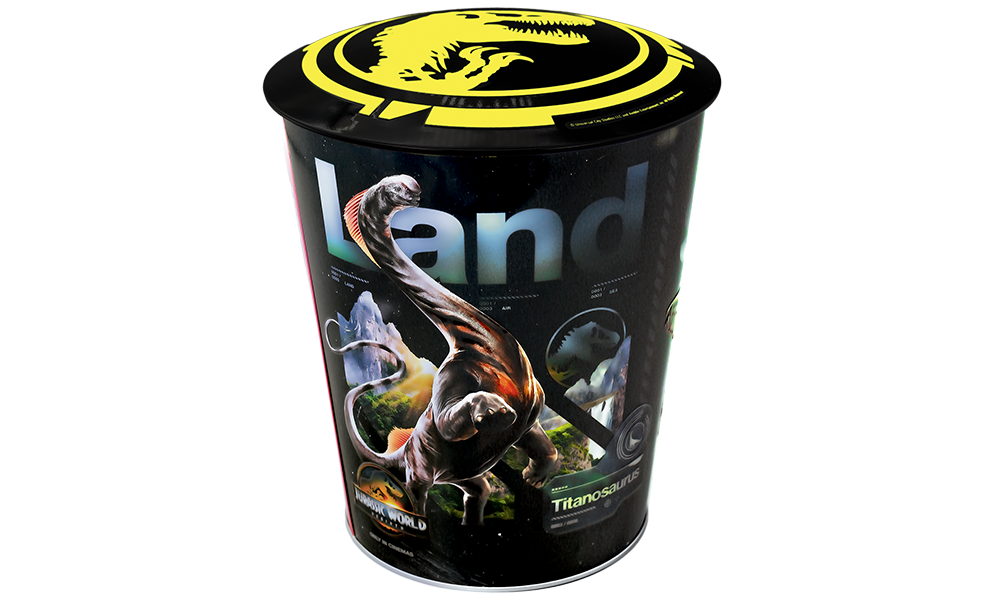 Jurassic World: Rebirth Metal Tin with Metallic Red Inner & Glow in the Dark Lid